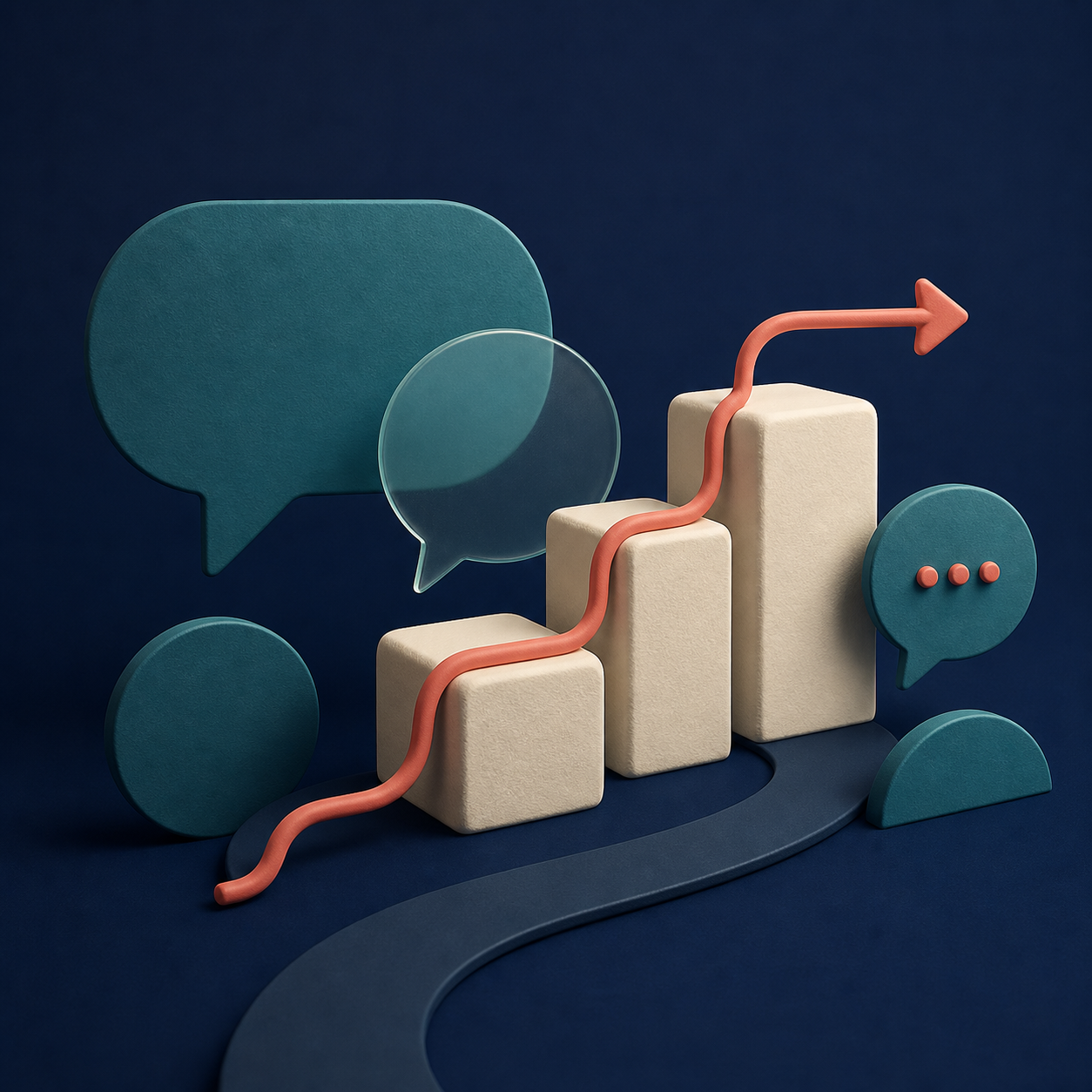 Abstract clear communication framework illustration