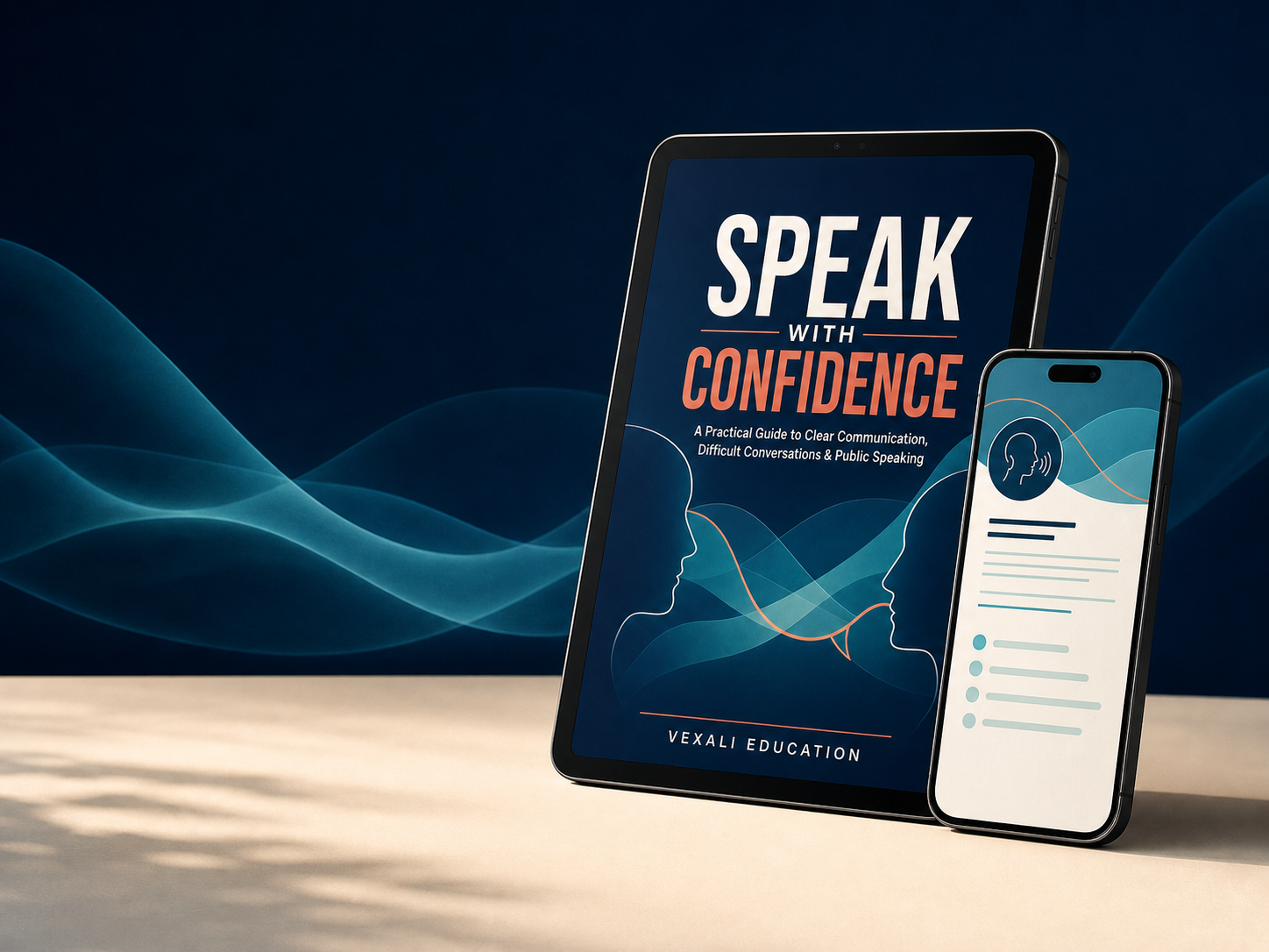 Speak With Confidence guide on tablet and phone
