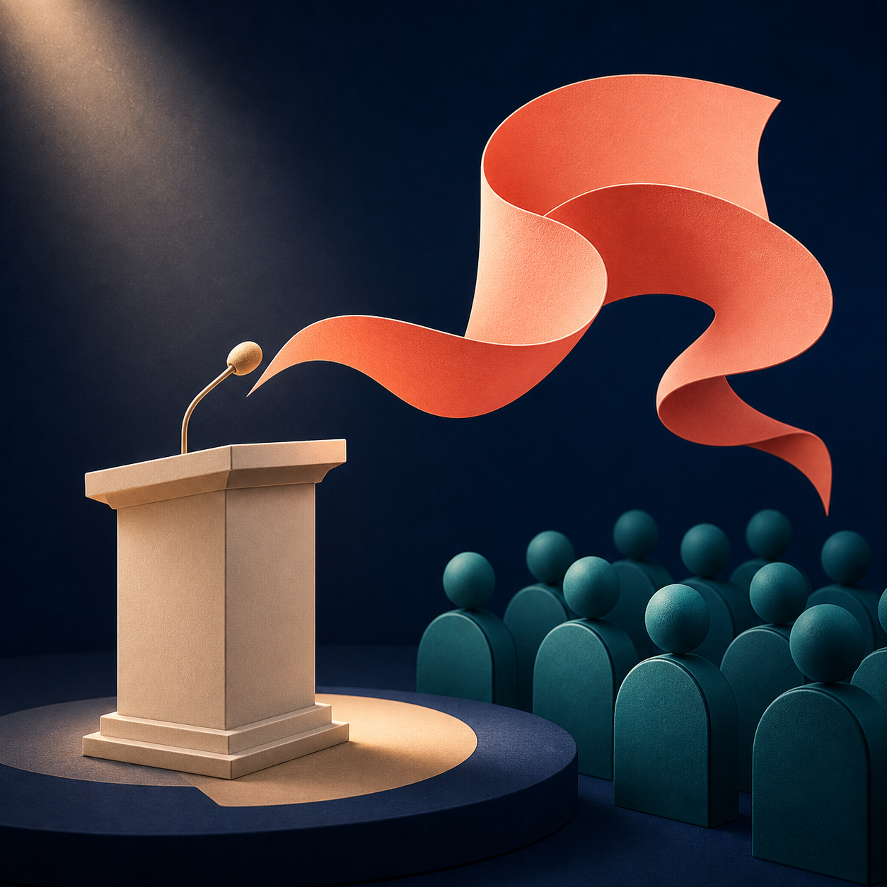 Abstract confident public speaking illustration