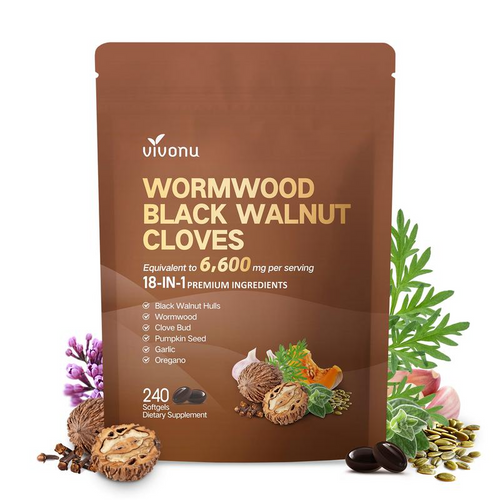 VIVONU Wormwood Black Walnut Cloves 18-in-1 softgels pouch